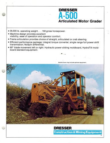 DRESSER VINTAGE A-500  ART MOTOR GRADER  BROCHURE 1986