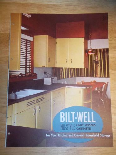 Vtg Carr Adams&amp;Collier Co Catalog~Bilt-Well Nu-Style Cabinets~Kitchen etc~1953