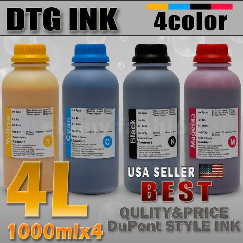 4 COLORS SET DTG VIPER DUPONT STYLE TEXTILE INK ALL DIRECT TO GARMENT PRINTERS