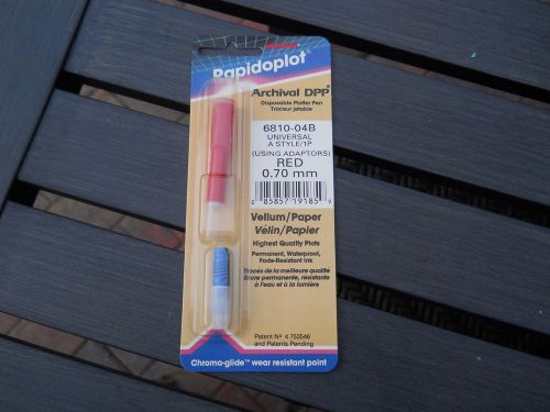 Red 0.70mm Plotter pen Koh-I-Noor Rapidoplot 6810-04B Universal A Style Paper