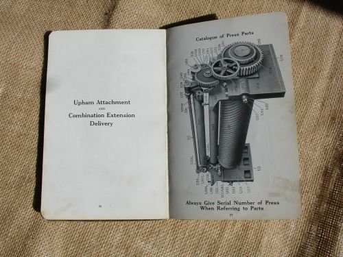 MIEHLE Printing Press Catalogue of Parts Typeset Manual Vintage Antique Chicago