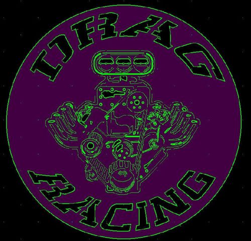 Blown engine drag racing image CNC cutting .dxf format file for plasma or laser