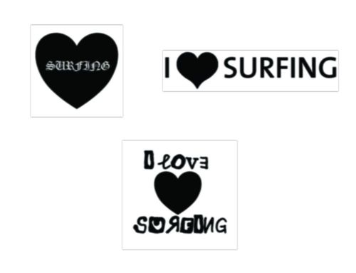 I LOVE SURFING VINYL CUTTER PLOTTER IMAGES ART EPS FILES CD