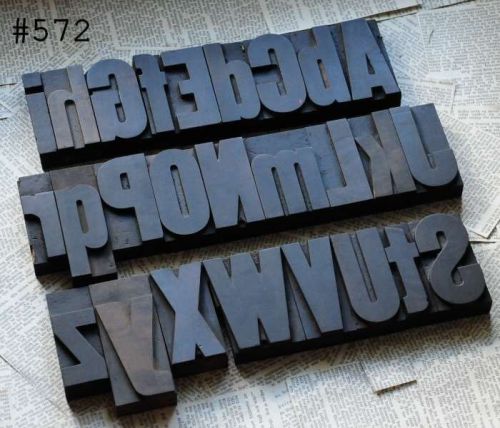 A-Z mixed alphabet letterpress wood printing blocks type wooden letterform print
