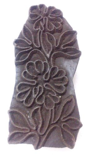 Vintage big size deep inlay hand carved flora textile printing block/stamp for sale