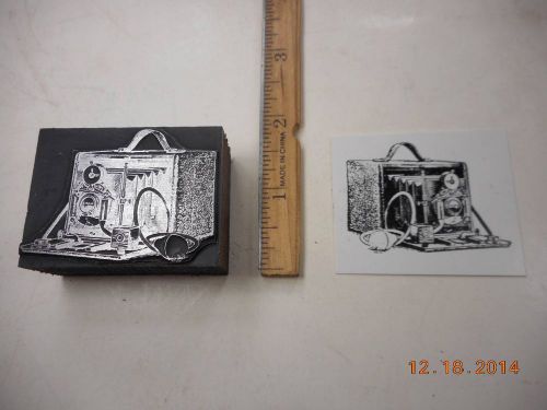 Letterpress Printing Printers Block, Accordion Camera in Box