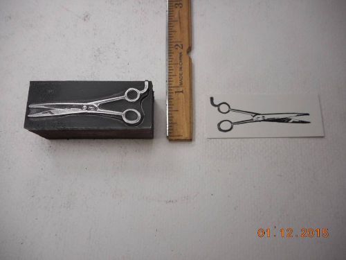 Letterpress Printing Printers Block, Haircutting Scissors, Shears