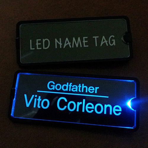 NEW! Magnet Custom Engraved LED Lights Name Tag Name Badge