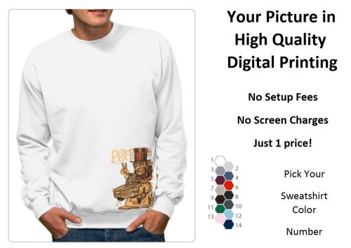5 custom digital printed crew neck 80/20 sweatshirt for sale