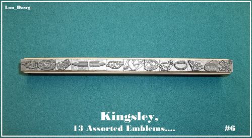 Kingsley  Machine, Hot foil Stamping  ( 13 Assorted Emblems  ) On 18pt. T Body