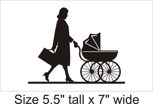 2x working lady with carriage funny car vinyl sticker decal truck bumper-810 b for sale