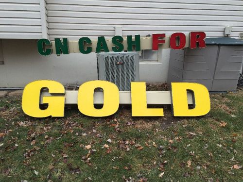 Used Acrylic and Aluminum Alloy CASH FOR GOLD storefront sign- Local pickup Only