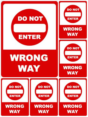 6 qty of do not enter wrong way commercial parking lot signs business sign new for sale
