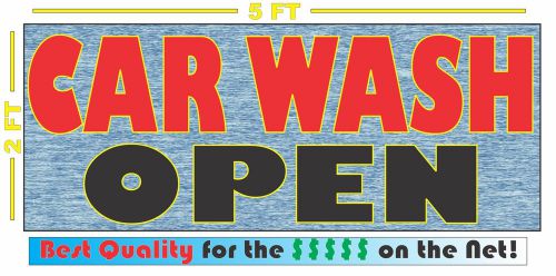 CAR WASH OPEN Banner Sign NEW Larger Size for Auto Hand Detail Machine Wax