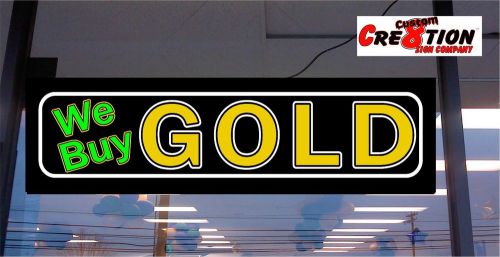 Light Box LED sign - WE BUY GOLD - Neon/Banner Alter.- window Sign 46&#034;x12&#034;