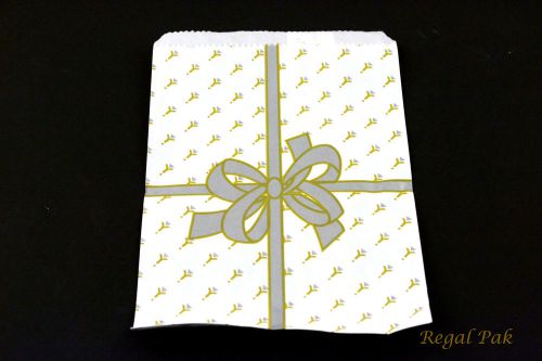 200  Silver Bow Jewelry Paper Bags5&#034; By 7&#034;