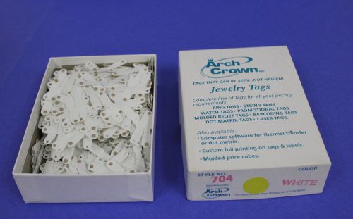 Box of 1,000 arch crown #704 white jewelry tags * brand new * great price *white for sale