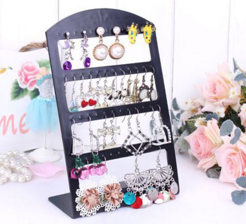 48 holes earring jewelry show black plastic display rack stand organizer holder for sale
