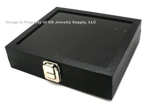 1 Wholesale Black Glass Top Lid Box Case