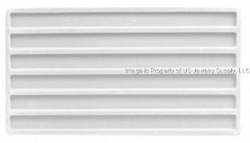 12 White 6 Slot Jewelry Display Liner Inserts, Fit Standard Size Trays &amp; Cases