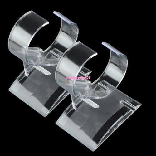 2pcs plastic transparent wrist watch display rack holder shop store show stand for sale