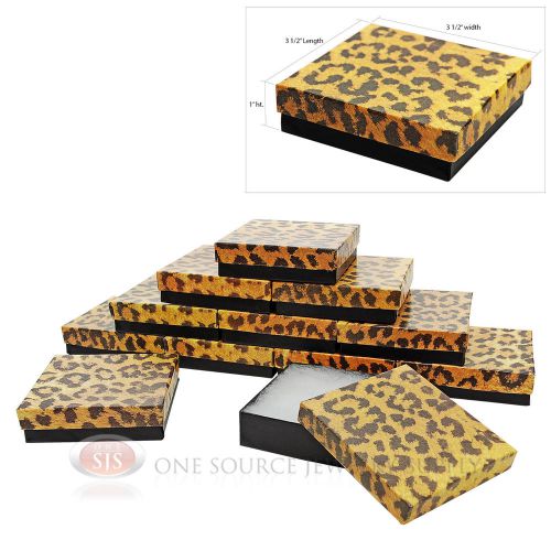 12 leopard print cotton filled gift box 3 1/2&#034; x 3 1/2&#034; for sale