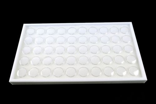 New 50 White Foam Gem Jars Showcase white Stackable Display Tray