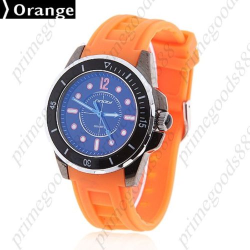 Unisex Quartz Watch Wrist watch Rubber Band Free Shipping Wholesale in Orange