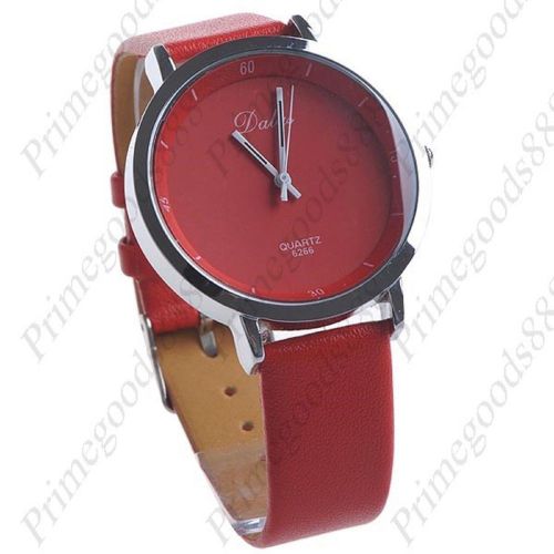 Synthetic leather band quartz wrist lady ladies wristwatch women&#039;s red for sale