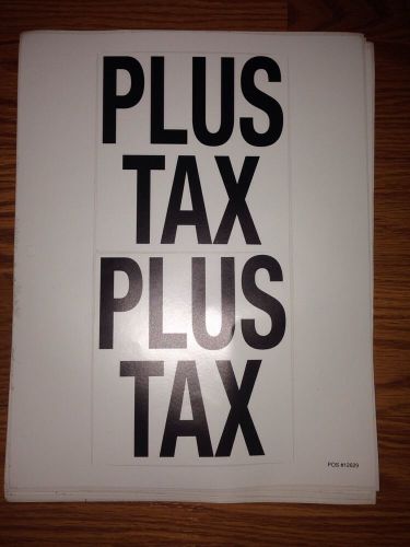 2/ plus Tax Sticker Black &amp; White  LARGE 4.5&#034;