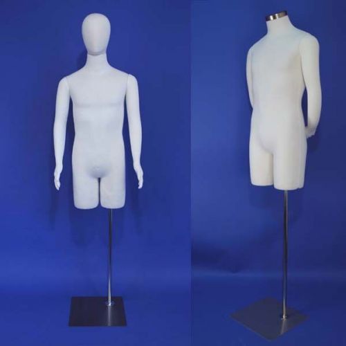 Brand New White Male Mannequin Dress Form with Head and Flexible Arms M01H-SW