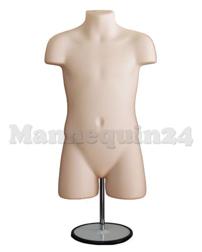 Flesh child body mannequin form w/stand + hook for hanging pants, kids display for sale