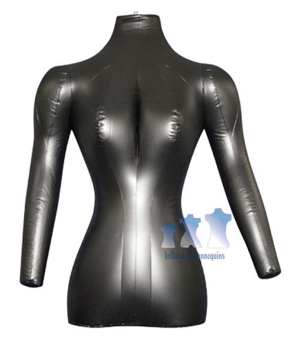 Inflatable Mannequin, Female Torso with Arms, Black