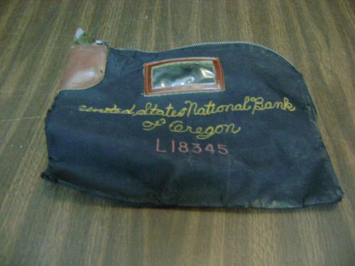 Vintage locking zipper bank money bag w/key nylon night deposit oregon for sale