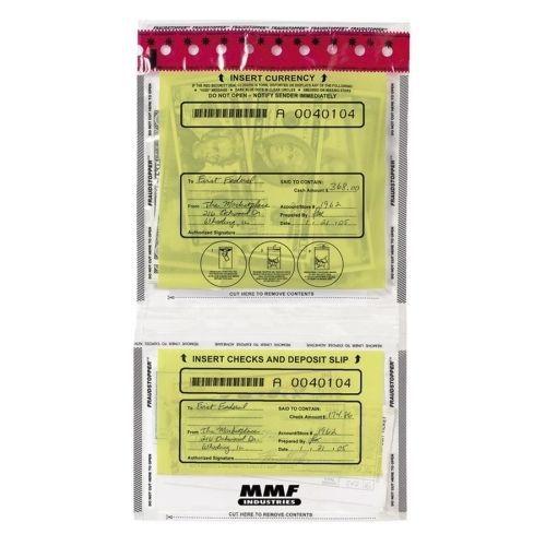 Tamper-Evident Twin Deposit Bags, 9 1/2 x 17 1/2, 100/Box, Clear
