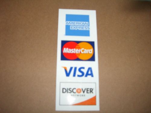 CREDIT CARD LOGO DECAL STICKER - Visa, MasterCard, Discover and American Express