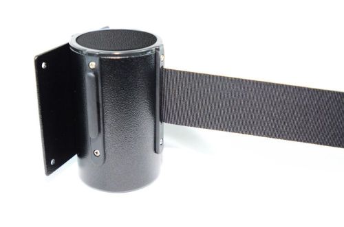 Retractable barrier, wall mount, aisleway, 156&#034; black belt, black tuff tex for sale