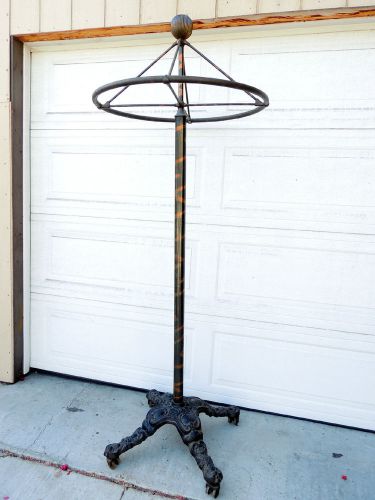 Vintage japanned iron revolving clothing garment rack - norwich n. &amp; b. company for sale