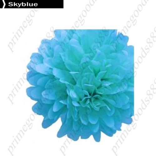 13 c DIY Colored Paper Ball flower Wedding Bouquet New Home Holiday Sky Blue