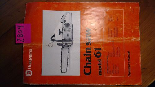 Husqvarna 61 Chain Saw Owner&#039;s Operator&#039;s Manual 2/84