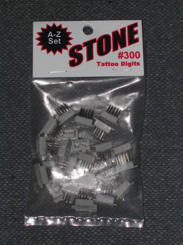 Stone Tattoo Digits Set #300 Complete Alphabet Letters A-Z Metal w/Plastic NEW
