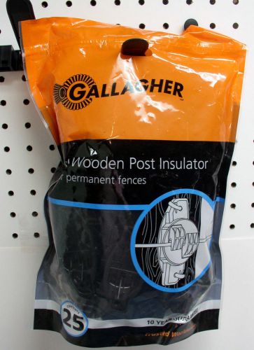 GALLAGHER 25 pack black W WOODEN WOOD POST CLAW INSULATOR for Permanent Fences