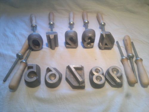 Alloy freeze branding irons for cattle and horses 3 inch set 0-9 numbers