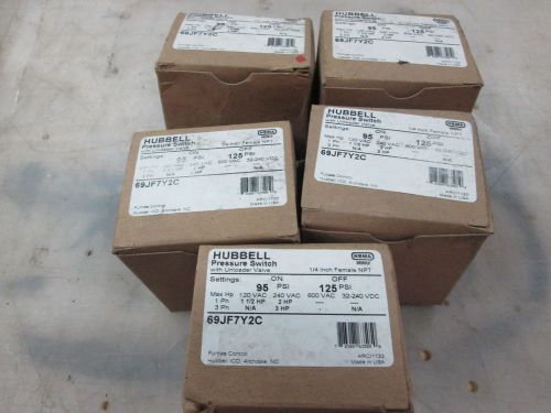 HUBBELL AIR PRESSURE SWITCH 69JF7Y2C  - LOT OF 5