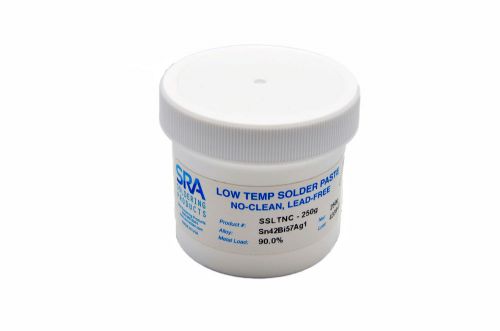 SRA Low Temperature Lead Free Solder Paste  T3 - 250 Gram Jar