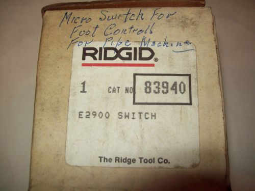 1 Ridgid Micro Switch E2900 Cat # 83940 New