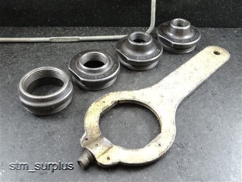 Ridgid model 19 nipple chuck nipple adapters &amp; wrench 1/2&#034; to 1-1/2&#034; for sale