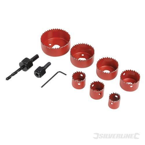 21mm - 64mm Holesaw Kit 11pce  21, 25, 29, 38, 44, 51 and 64mm 633479