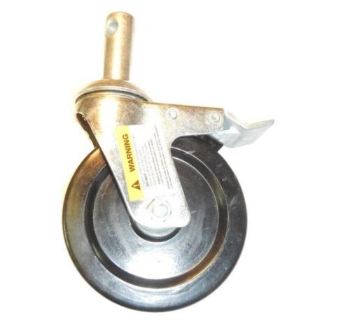 Swivel stem caster, 5&#034; hard wheel &amp; total lock brake &amp; 1-1/32&#034; grip ring stem for sale