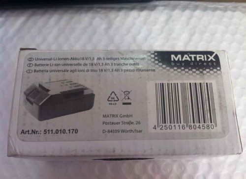 Matrix Battery 18V dc LI-ION/1.3Ah Art.Nr 511.010.170